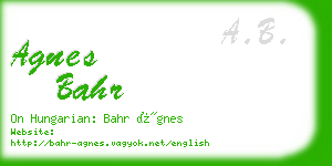 agnes bahr business card